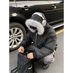 XZ514-2-25106-P70 大理石座山雕连帽绒毛刺绣外套冬季棉服夹克图片