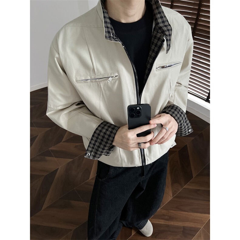 JK005-TP68美式百搭短款机车夹克外套,男装夹克,星座1503