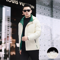 新款防水90绒黑金羽绒服外套男士秋冬季时尚休闲拆卸帽羽绒服大衣，男装羽绒服，钱塘723