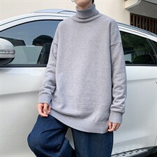 时尚潮流高领针织衫2024秋冬毛衣男港风青年上衣A161-2-MJ100-P45，男装针织衫/毛衣，电商A161-2