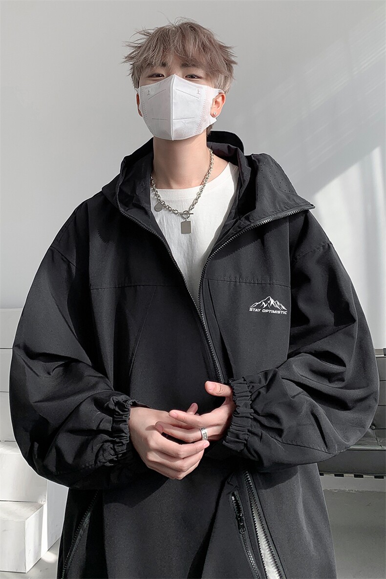 8XL-M特大码春季Cityboy宽松冲锋衣夹克男女上衣外套男JK1310P85,男装夹克,电商D206-1