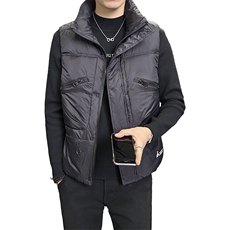 马甲冬季新款潮流立领假虎保暖背心男士外穿坎肩YR58151-P110，男装背心/马甲，电商A413