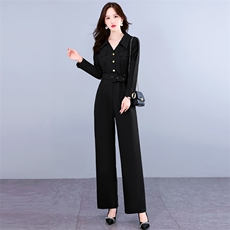 工装连体裤女秋新款今年流行漂亮减龄收腰显瘦阔腿连衣裤，女装连体裤，韩美纤衣