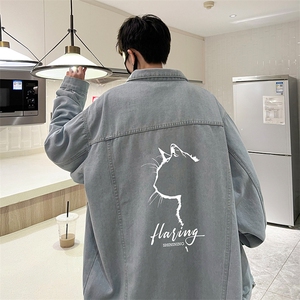 牛仔夹克男大码牛仔外套男茄克 NJ77344-P60加绒款-P75图片