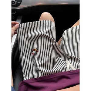 腊肠狗刺绣条纹短裤男夏季美式慵懒风松弛感运动速干休闲五分裤子图片