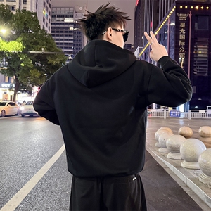 拉链开衫卫衣男款宽松oversize外套男士运动衫秋冬季8023-P58控88图片