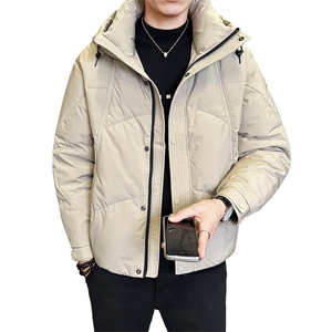 冬季店主风新款连帽标羽绒服男 短款保暖羽绒外套Y172-P210图片