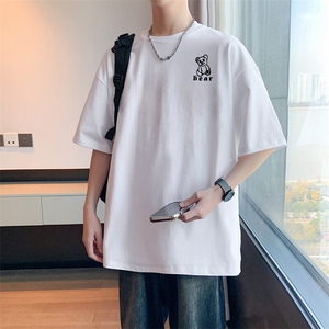 抖音得物供货 特价T恤 200克纯棉硅胶小熊印花A158-T2550-P15图片
