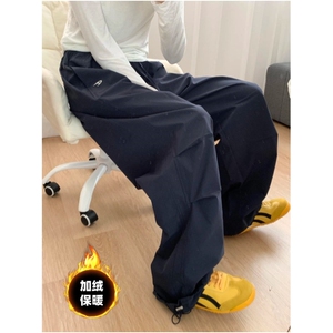 K858-加绒P65常规P45  男宽松直筒休闲裤加绒加厚百搭休闲阔腿裤图片