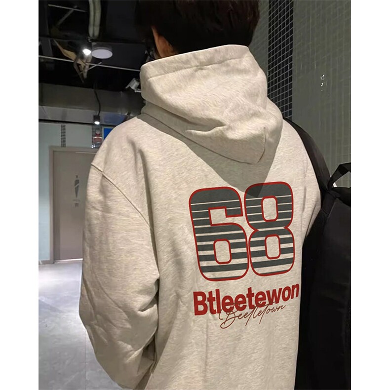 抖音得物二开现货供应春装重磅美式高街宽松连帽卫衣DL3001,男装卫衣,电商A486-1