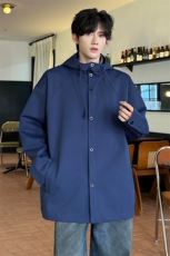 ！2025秋冬新款男士连帽夹克纯色简约百搭外套JK005特P55，男装夹克，电商B220