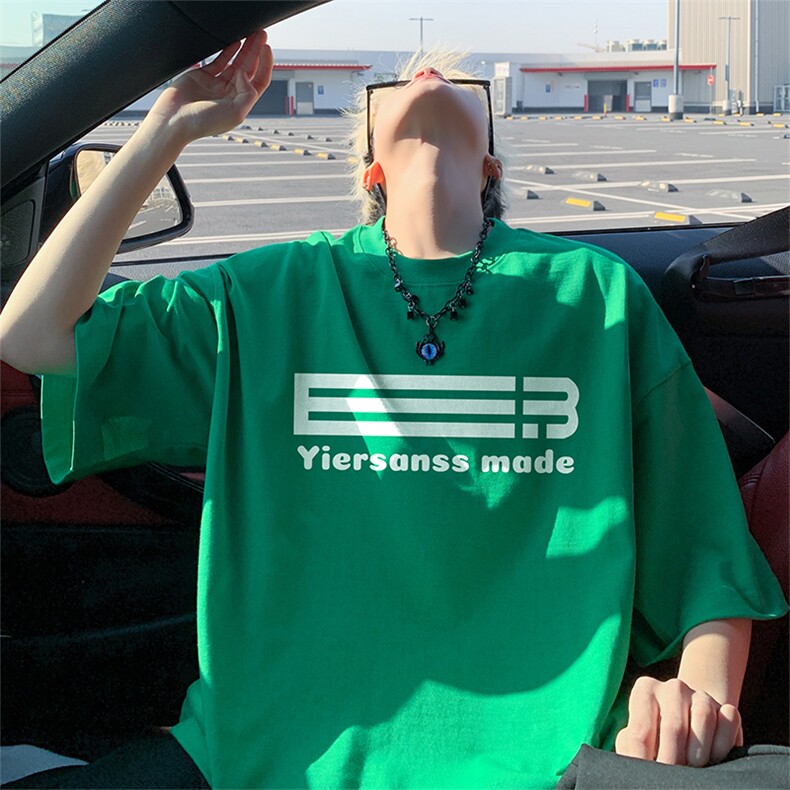 新款港风抖音直播短袖T260克TB5145批28纯棉220克T5145P22控38，男装T恤，电商C408(原B339-1)