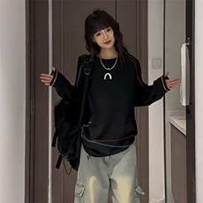 美式高街解构工艺速干长袖T恤衫男女款防晒上衣户外运动骑行服潮，男装防晒衣，电商A486