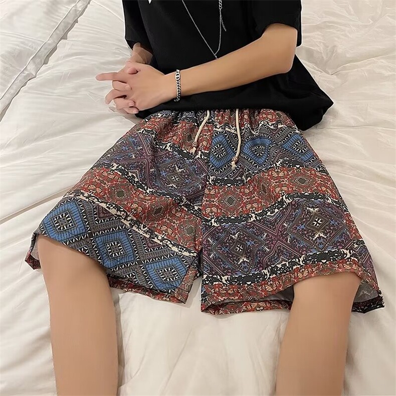 夏威夷风短裤男夏季花裤衩宽松速干五分沙滩中裤DK114，男装牛仔裤，星座1116A-1（原606A）