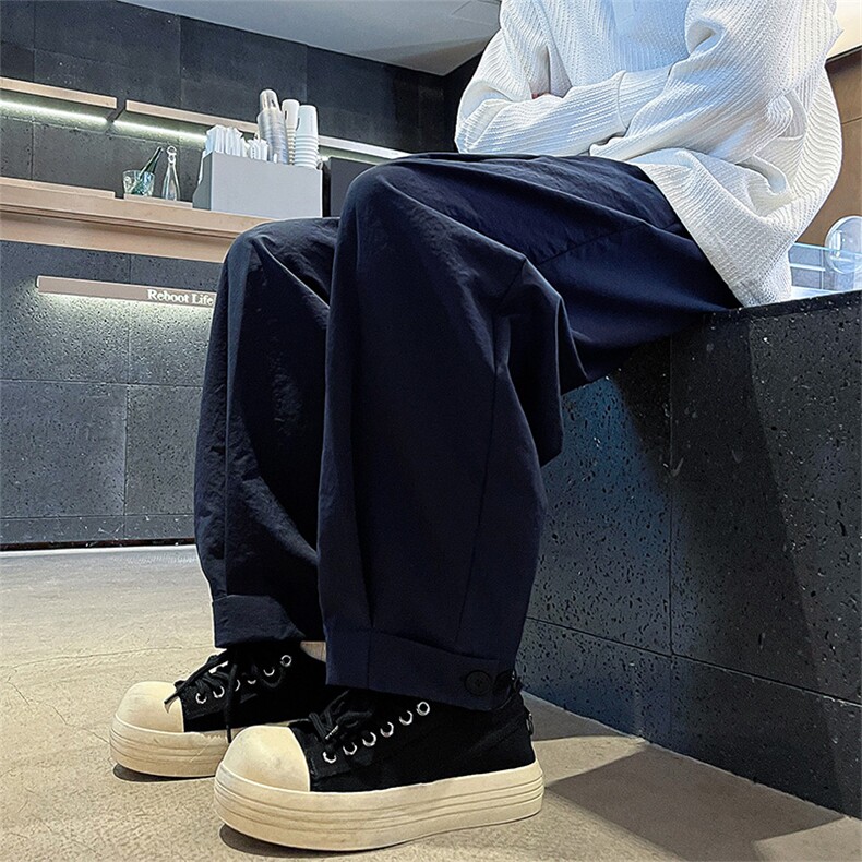 ZK8031-特P35控68新款冰丝垂感休闲裤大码宽松直筒九分裤长裤男,男装休闲裤,电商A059
