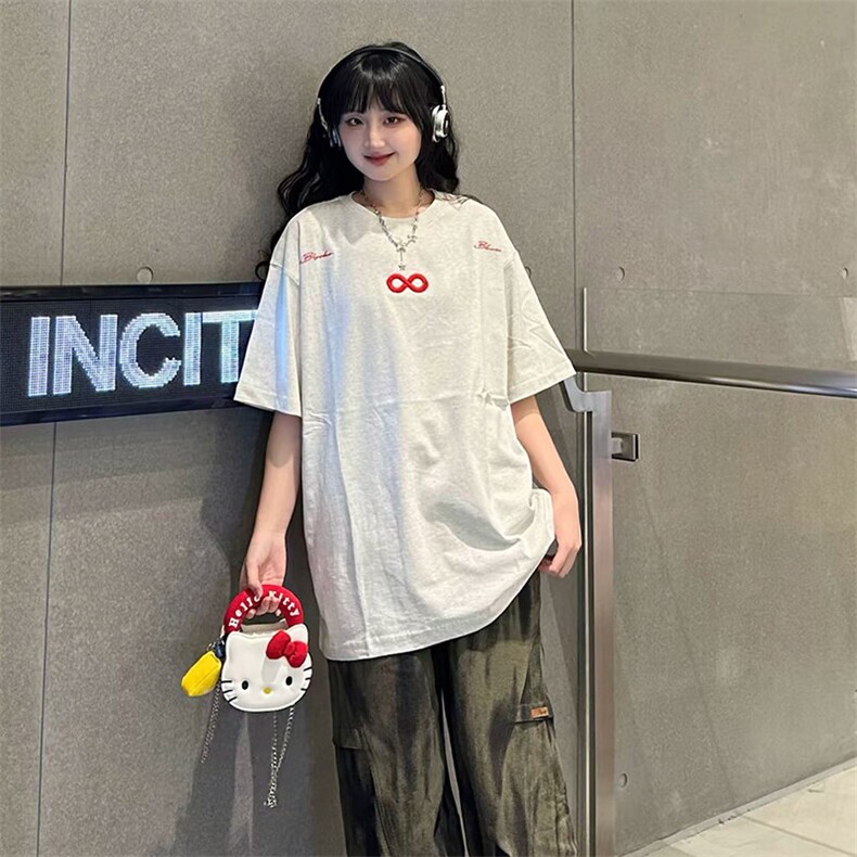 万针全刺绣解构设计260克重磅双纱纯棉高品质美式高街短袖T恤特35，男装T恤，电商A486