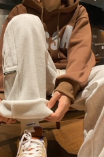 加绒加厚休闲运动卫裤男美式针织束脚裤子715-6-BX09P55（控78），男装休闲裤，星座715-6