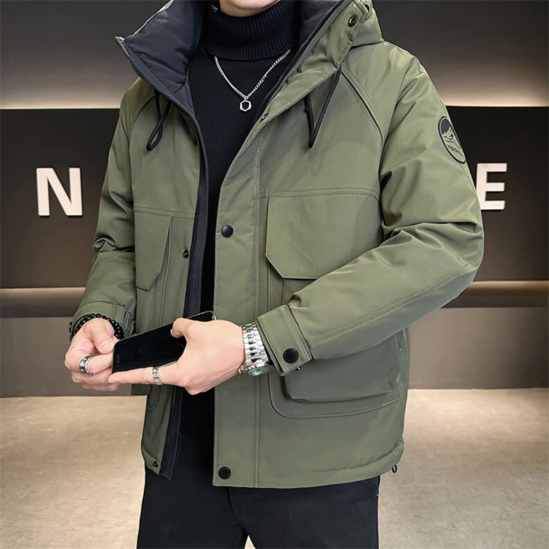 新标90白鸭绒2025年连帽机能潮流保暖羽绒服男YR6059-P240,男装羽绒服,电商D240-242
