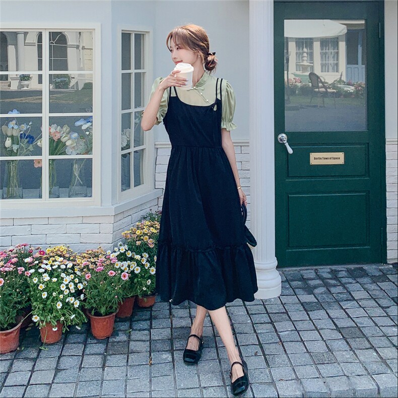 【新品】25夏季新款假两件新中式连衣裙2C112-3103-P135-K188,女装连衣裙,2C112