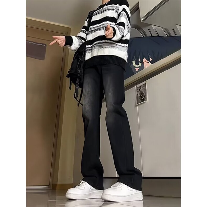男美式高街微喇牛仔裤男高个子直筒裤潮513A CK2776 P32图片
