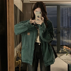 C871-P105工装夹克外套女2025新款美式潮牌oversize翻领上衣外套，男装夹克，星座911-2(原星座613-2）