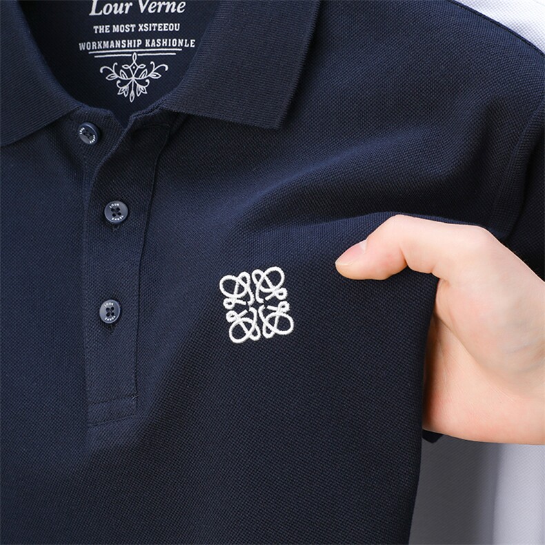 2024新款高端Polo衫短袖体恤夏季纯棉半袖休闲翻领T恤男上衣潮,男装Polo衫,电商B212（原钱塘6029）