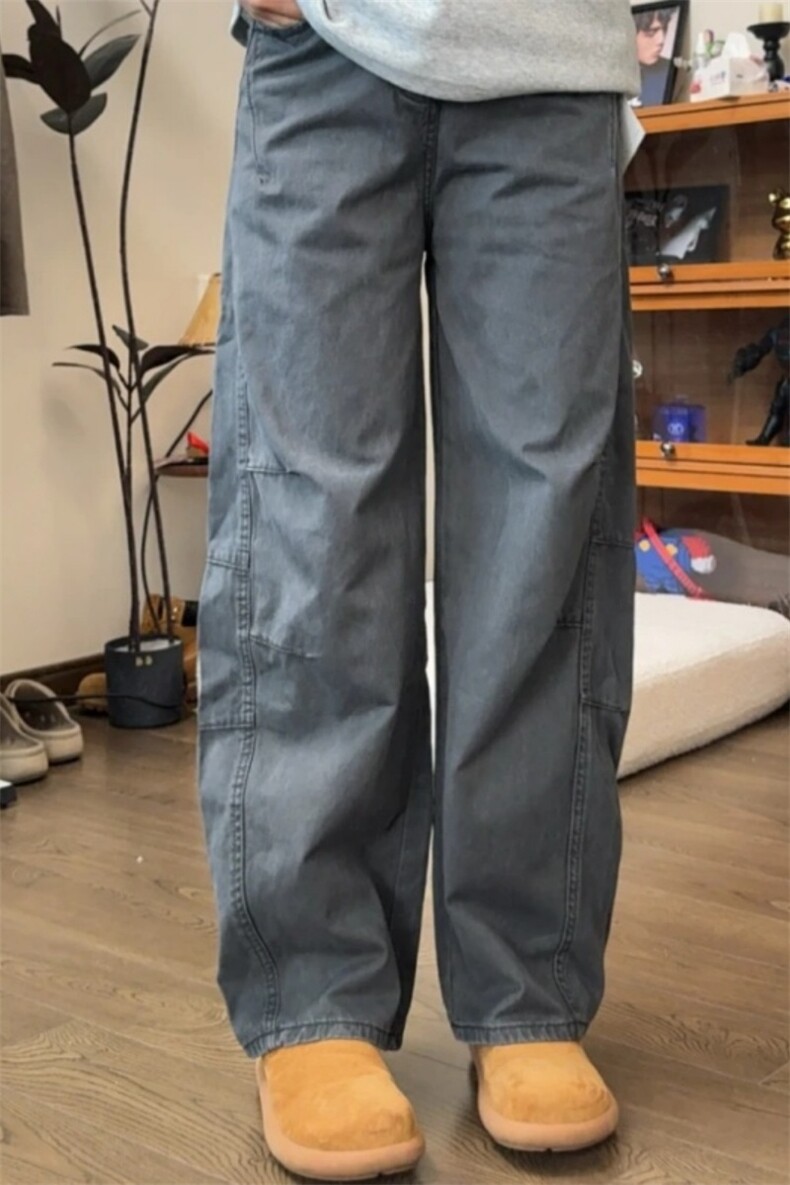 网图慎用抖音品质复古阔腿多口袋工装裤直筒宽松310A-D112-P30,男装工装外套,四季星座310A