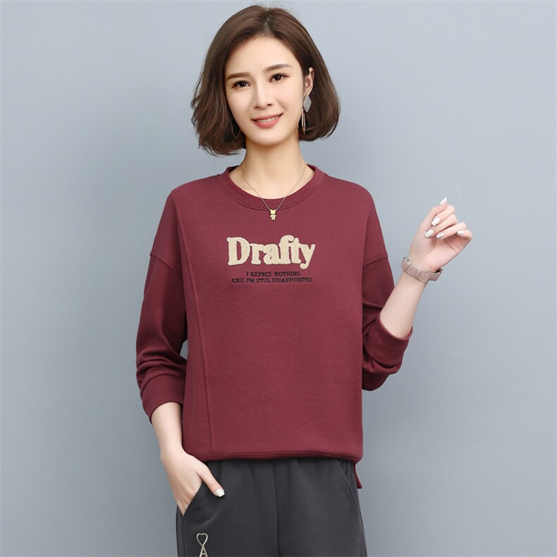 2022年秋季新款韩版休闲百搭卫衣女长袖气质减龄上衣服女打底衫棉,女装卫衣/绒衫,简韵佳