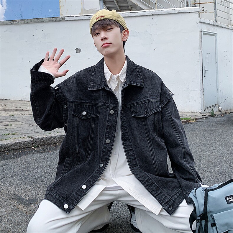美式复古高级感牛仔外套男潮牌oversize痞帅春工装夹克JK903-P70,男装夹克,星座1103-3