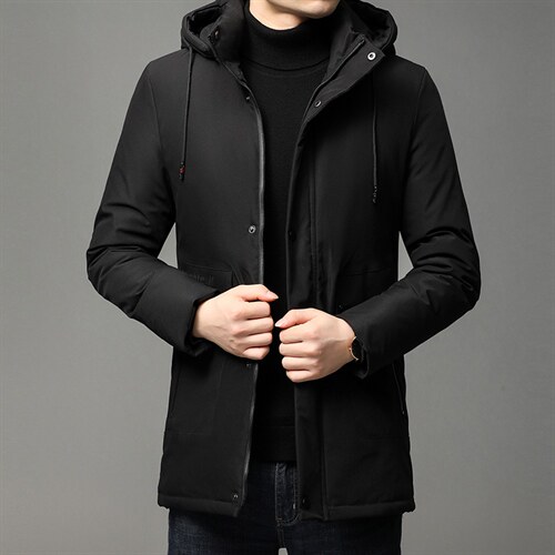男士新款常规棉衣冬季棉服纯色休闲连帽外套中年男装GR3526-P120图片