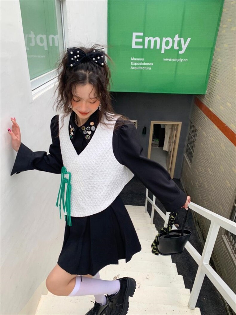 两件套潮复古衬衫，女装衬衫，YOUER DENG