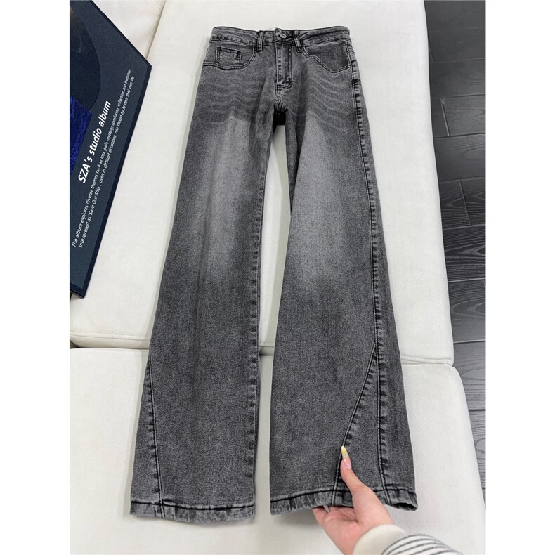 B221美式ins高街纯色修身微喇弹力牛仔裤LK26654-特P38控68,男装牛仔裤,电商B221