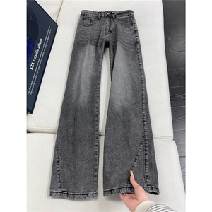B221美式ins高街纯色修身微喇弹力牛仔裤LK26654-特P38控68