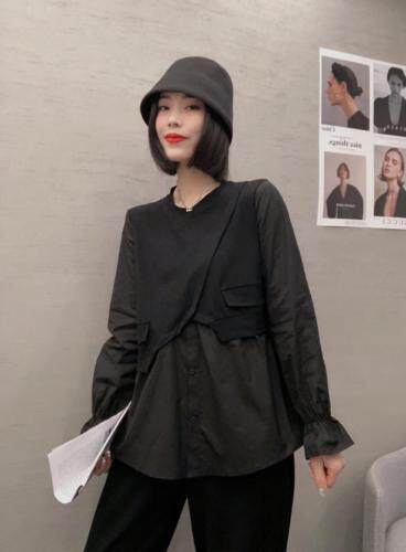 2021年赛蝶春款发出中……2种面料拼接出独特风格韩版上衣，女装，赛蝶衣社