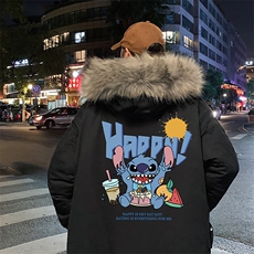 MM48077-P130冬季大毛领棉衣男士大码加厚棉袄男棉服，男装棉衣，电商A040