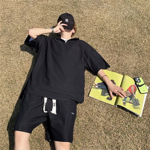 夏季短袖polo衫短裤套装情侣运动服TZ307P75控98