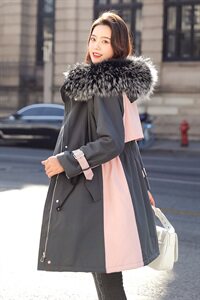 派克棉服女中长款2024冬季新款韩版收腰洋气加绒棉衣外套图片