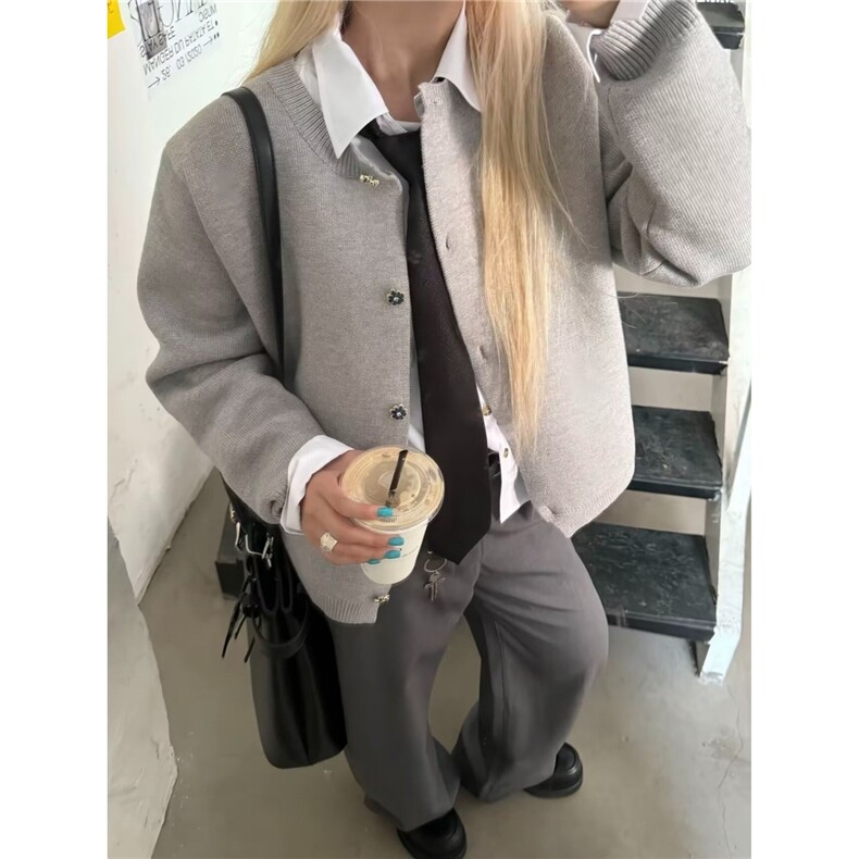 秋装女2025年新款洋气女时尚毛衣修身显瘦假两件针织开衫毛衣上衣,男装针织衫/毛衣,星座1210-1