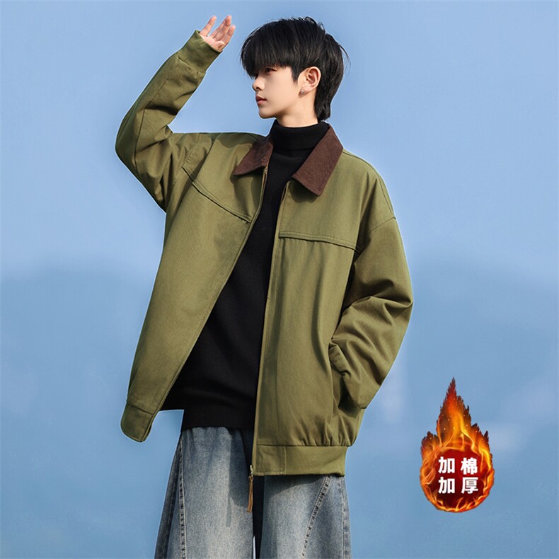 M-5XL复古美式纯棉夹克冬季加厚宽松翻领棉衣潮男109-M182-P88,男装夹克,星座109