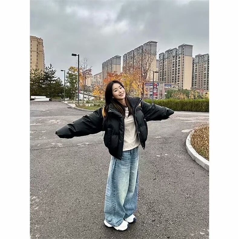 立领美式复古棉服2025新款宽松休闲棉衣外套面包服男LF1019P105,女装棉衣/棉服,电商D256-2(原A064-2)