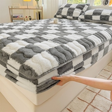 秋冬新款A类加厚夹棉床笠+宽包边被套四件套，床品套件，一起卖家纺