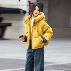 白鸭绒羽绒服女短外套2026冬季新款小个子宽松百搭面包服，女装羽绒服，鑫源服饰