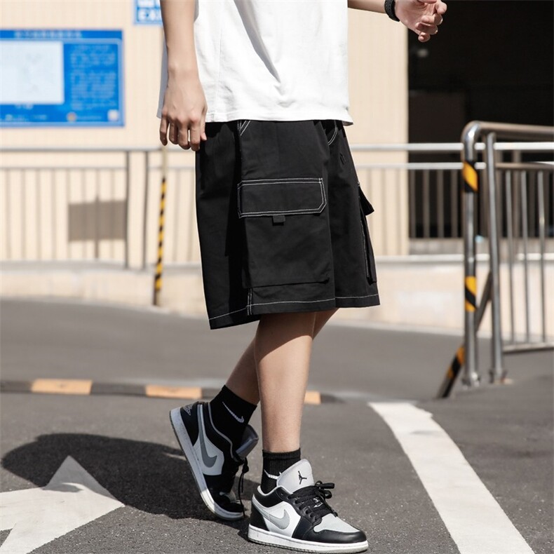 二町目夏季日系cityboy过膝工装短裤男宽松ins休闲五分裤六分裤潮,男装牛仔裤,星座1210-1