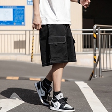 二町目夏季日系cityboy过膝工装短裤男宽松ins休闲五分裤六分裤潮，男装牛仔裤，星座1210-1