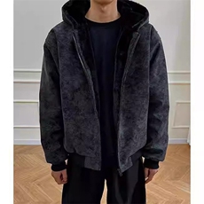 现货高品质美式冬季重磅座山雕大毛毛领pu皮棉衣男女加厚外套，男装皮衣，电商A486-1