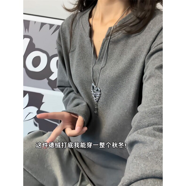 XZ809A/DR03/特P20  280克双面德绒内搭V领长袖打底衫图片