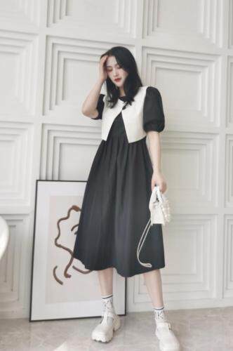 韩版两件套连衣裙，女装连衣裙，YO\VLF雅洛菲