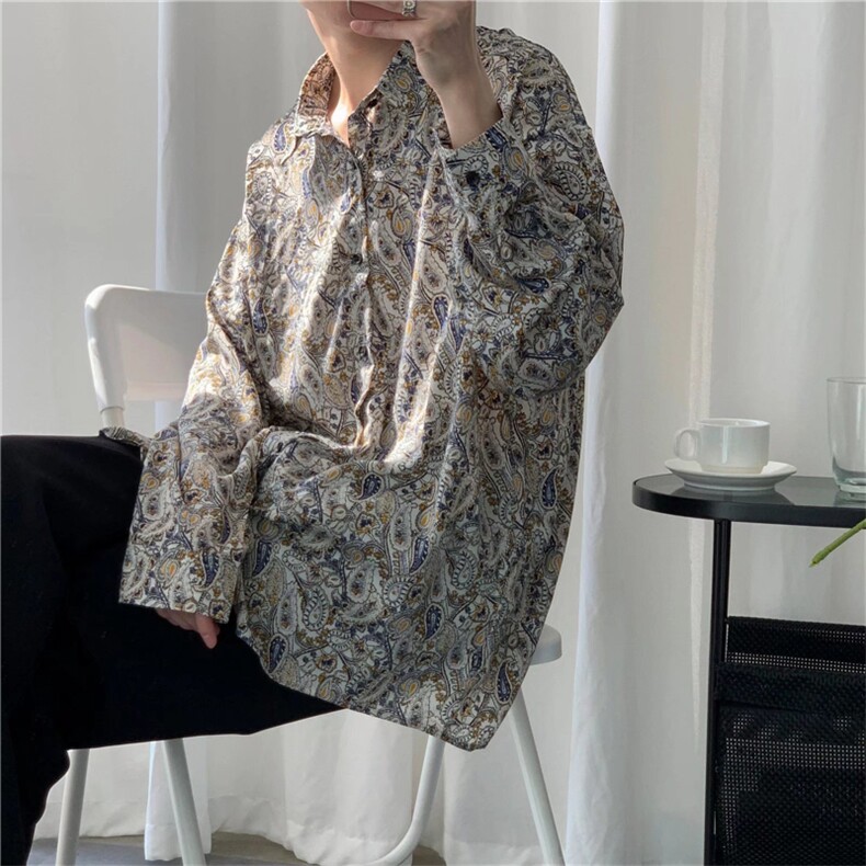 春季新款潮流方领日系男衬衫长袖文艺纯色ins百搭衬衣W7040-P28,男装衬衫,星座512-2