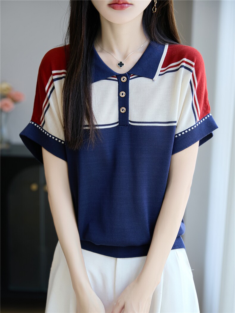夏季新款简约天丝莱赛尔短袖女宽松百搭显瘦时尚休闲上衣,女装T恤,唐诺