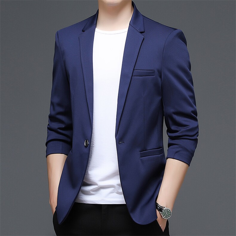 秋季新款西装男西服简约外套西服商务休闲小西装单西图片